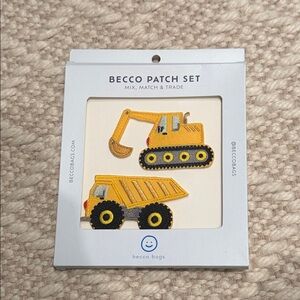 NWT - Becco Bags - Yellow Construction Vehicle Patch Pack (Set of 2)